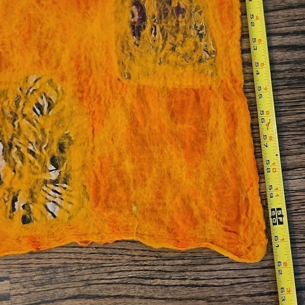 Scarf Handcrafted Wool and Silk New 62x14